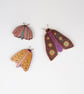 Moth wall decor, set of 3, boho wall hangings, gift for insect lovers.