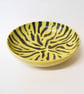 Bowl Yellow with Black stripes glazed Ceramic. - Image 1