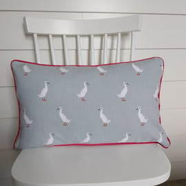 Sophie Allport Ducks Cushion  with Red Piping
