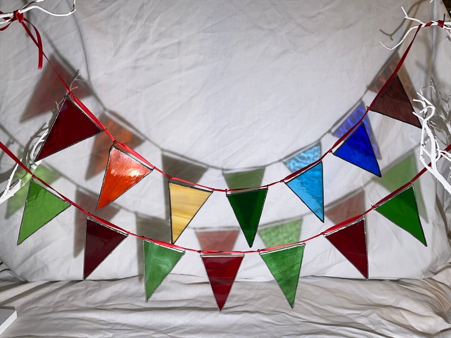 Stained glass bunting suncatcher