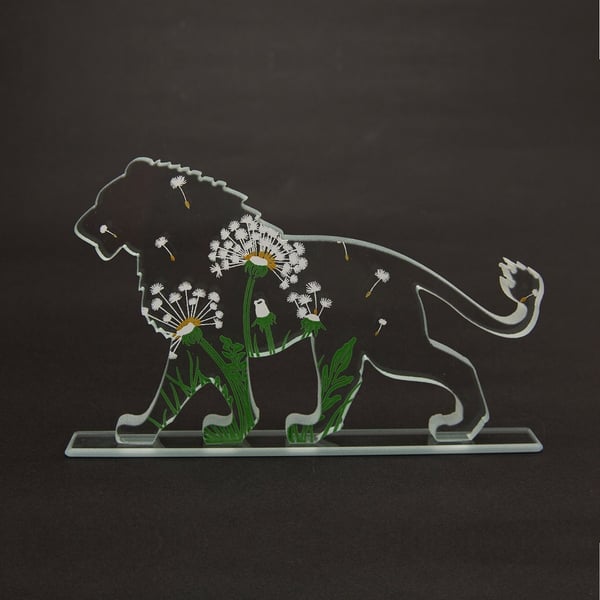 Dandy Lion Glass Sculpture Dandelion