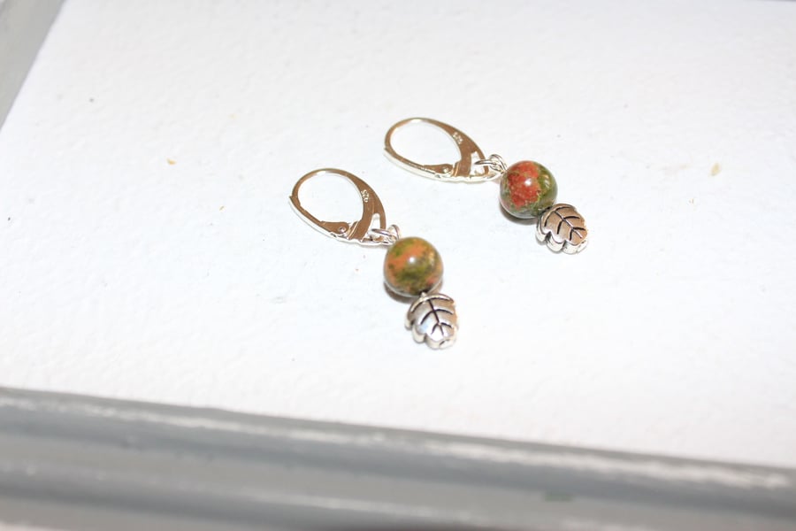 Semi precious gemstone dangle earrings