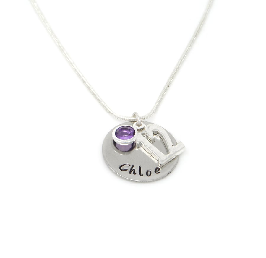 12th Birthday Gift - Personalised Necklace - Daughter Sister Granddaughter Niece