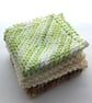 Hand Knit Cotton Dishcloth Bundle of 3