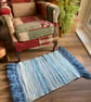 Pure wool rug in blue