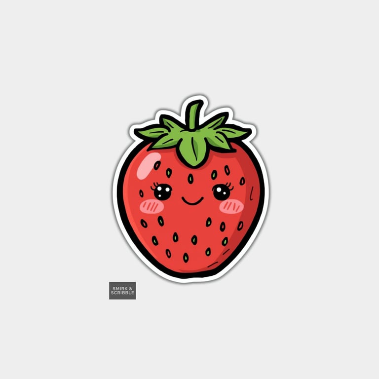 Funny Vinyl Sticker For Adults - Cute Strawberry