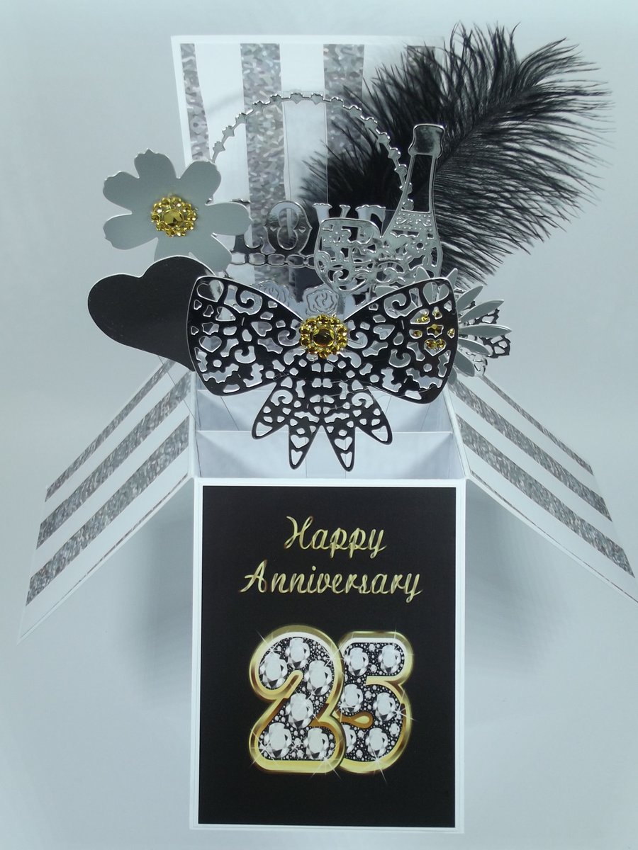 25th  Silver Wedding Anniversary Card