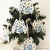 Ceramic snowy owl hanging decoration Pottery owl ceramic bird 