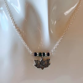 Lotus 'Om' Pendant Necklace.