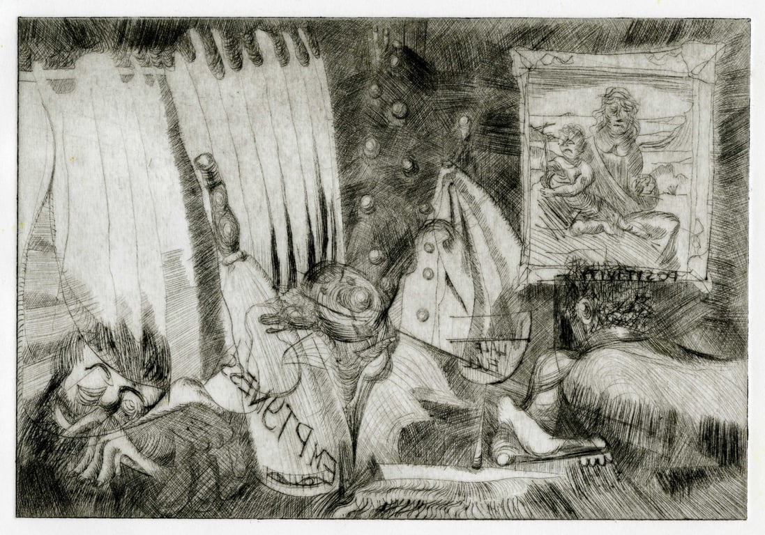 Emptiness, drypoint etching, on paper, signed & numbered, framed or unframed