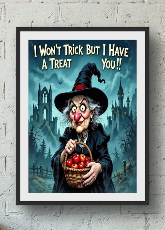 Halloween Witch Digital Download – Spooky Wall Art Printable 300 DPI