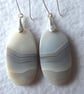 Large Oval Agate and Sterling Silver Earrings - Image 5