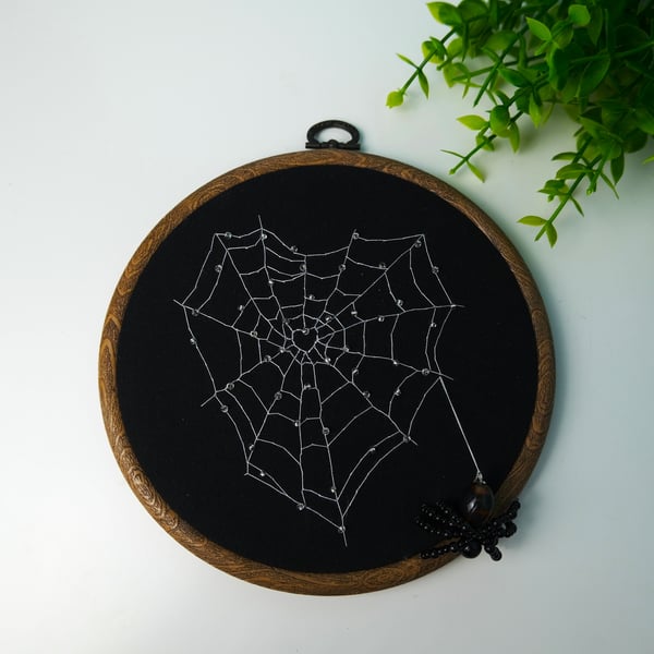 Spider Web Embroidery Hoop Home Decoration