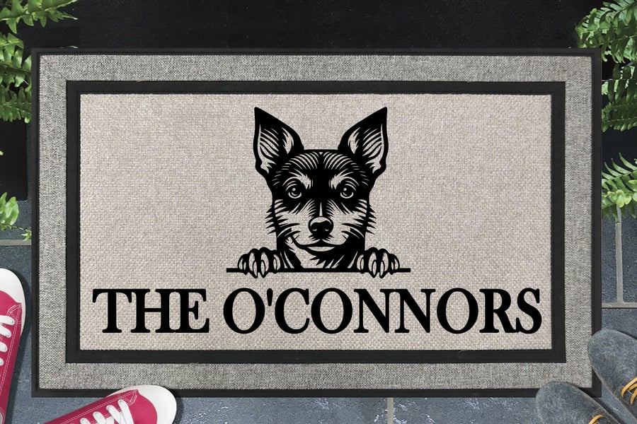 Rat Terrier Door Mat - Personalised All Weather Doormat - 45x70cm 