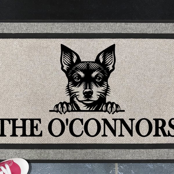 Rat Terrier Door Mat - Personalised All Weather Doormat - 45x70cm 