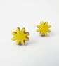 Starburst stud earrings, yellow. - Image 2