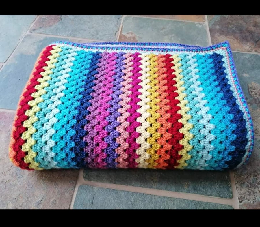 Crochet throw blanket single bedspread sofa throw