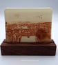Tyne Bridges on French Vanilla Glass Panel on Block