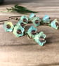 Long Dangly Blue Green Flower Earrings. Boho Floral Earrings
