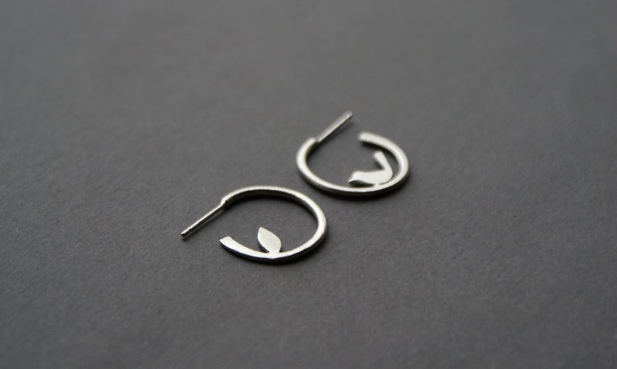 Edge of the woods tiny hoop earrings