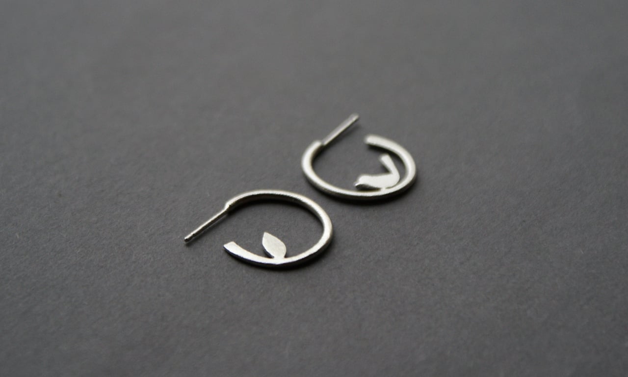 Edge of the woods tiny hoop earrings