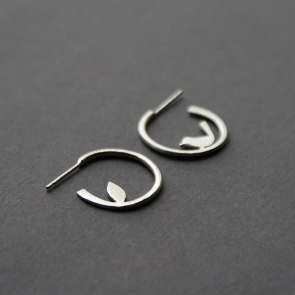 Edge of the woods tiny hoop earrings