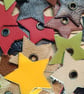 Real leather die cut multicolour star patches 
