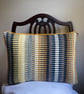 Rosanna cushion: Golden & Midnight Blue. Handwoven in Wales