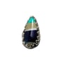 Sterling Silver 925 & Striped Surfite Teardrop Shaped Statement Nose Stud - Image 1