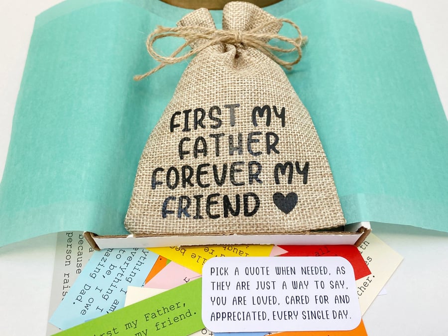 Dad Quote Keepsake Bag, 31 Quotes, Sentimental Dad Father Present Gift