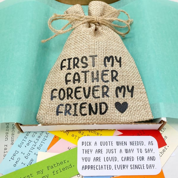 Dad Quote Keepsake Bag, 31 Quotes, Sentimental Dad Father Present Gift