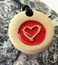 Red Heart Ceramic Necklace - Image 4