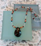 Bronzite & Imperial Jasper Gemstone Pendant Necklace. - Image 1