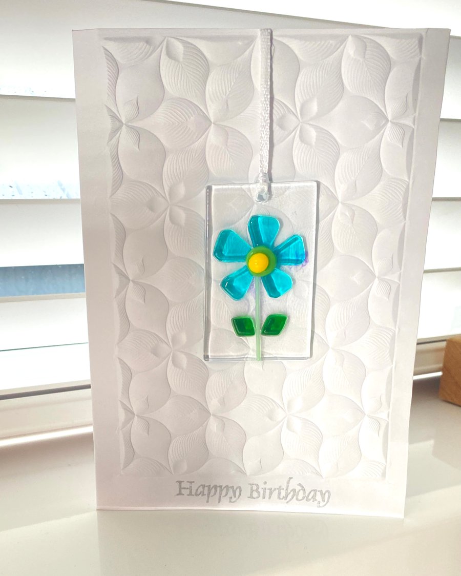 Special keepsake glass hanging birthday card