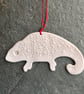 Porcelain chameleon, Scandi Christmas decoration, The Porcelain Menagerie white - Image 2