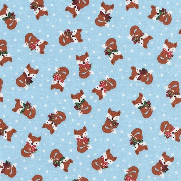 Fat Quarter Christmas Foxes Fox 100% Cotton Quilting Fabric