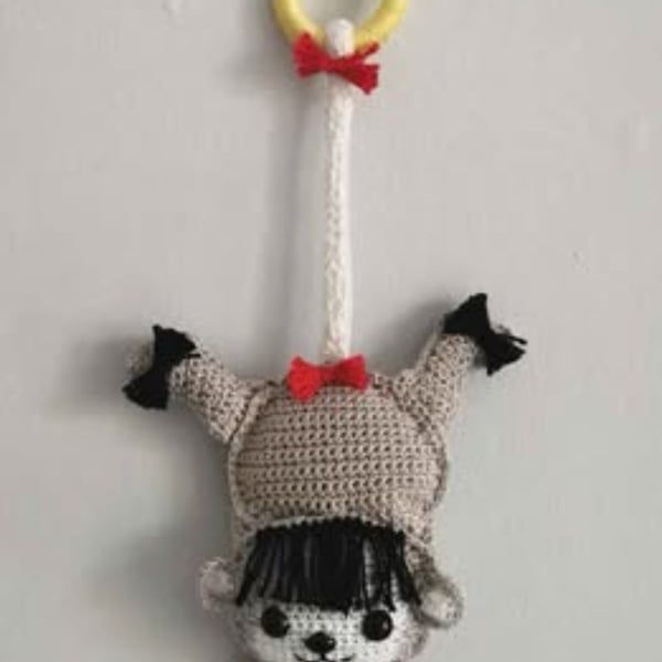 Crochet Monkey with Heart Wall Décor 