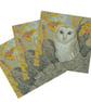 4x Golden Oak Owl Art Cards - Image 1