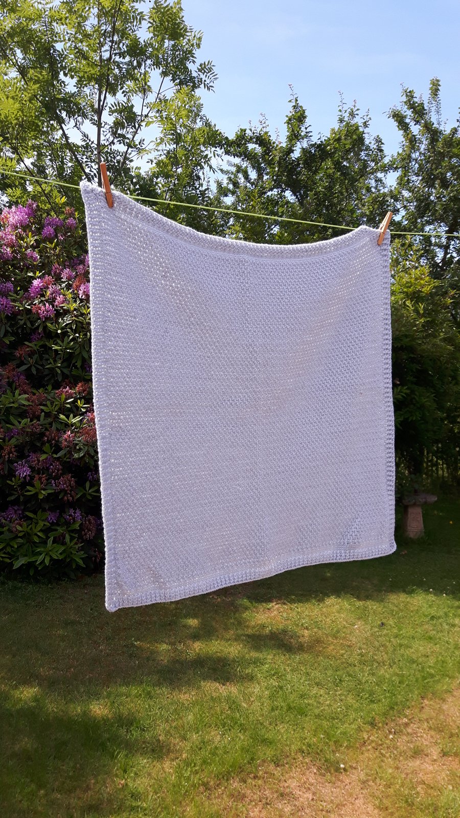 Crochet Baby Blanket Grey XL Folksy