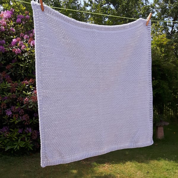 Crochet Baby Blanket Grey XL Folksy