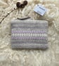 Wool Mini Pouch - Pastel Pink. Handwoven in Wales