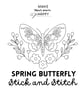 Spring Butterfly Stick & Stitch (Dissolvable Pattern for Embroidery)