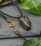 Simple Copper Wire Wrapped Black Pebble Pendant - Image 7