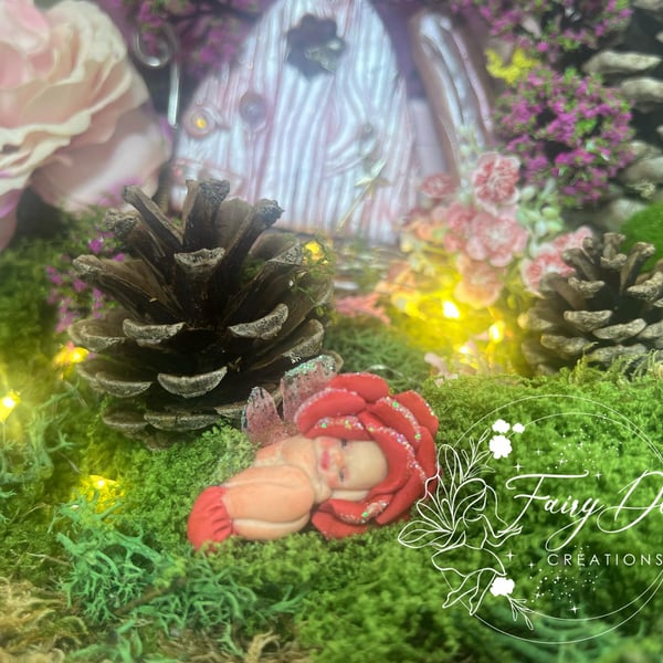 Ooak Baby Fairy, Polymer Clay, Fairy Garden Decor, Sleeping Fairy, Fairy Gift