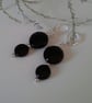 Faceted Black Onyx Lever Back Silver Plate Earrings - Image 3