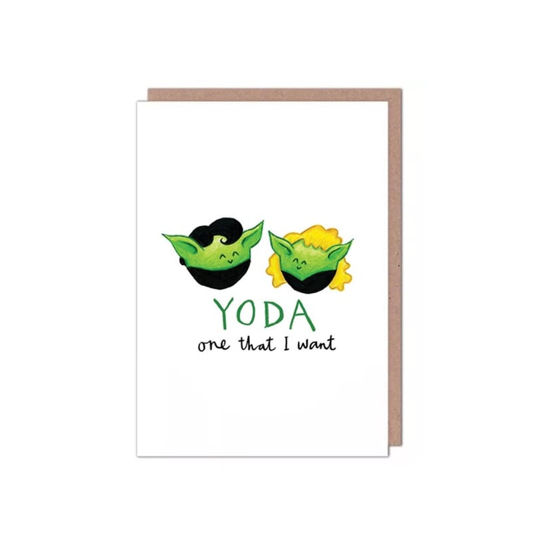 Yoda Valentines Anniversary Birthday Star Wars Grease Card