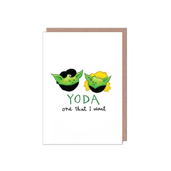 Yoda Valentines Anniversary Birthday Star Wars Grease Card