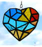 Geometric Patchwork Seaside Heart Suncatcher Stained Glass 006 - Image 4