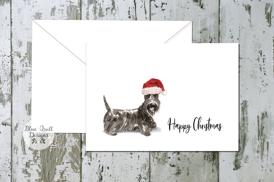Scottish Terrier Folded Christmas Cards - pack of 10 - personalised