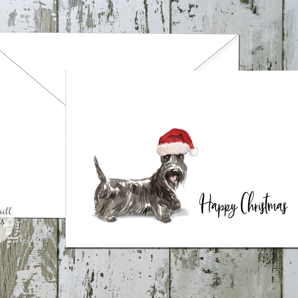 Scottish Terrier Folded Christmas Cards - pack of 6 - personalised